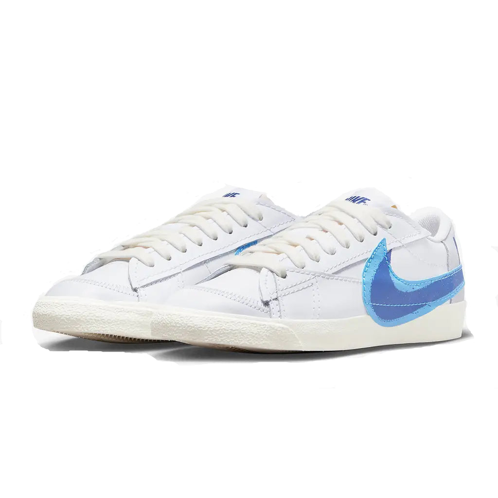 Nike Blazer Low '77 Jumbo-Doppio Swoosh Bianco Blu Università