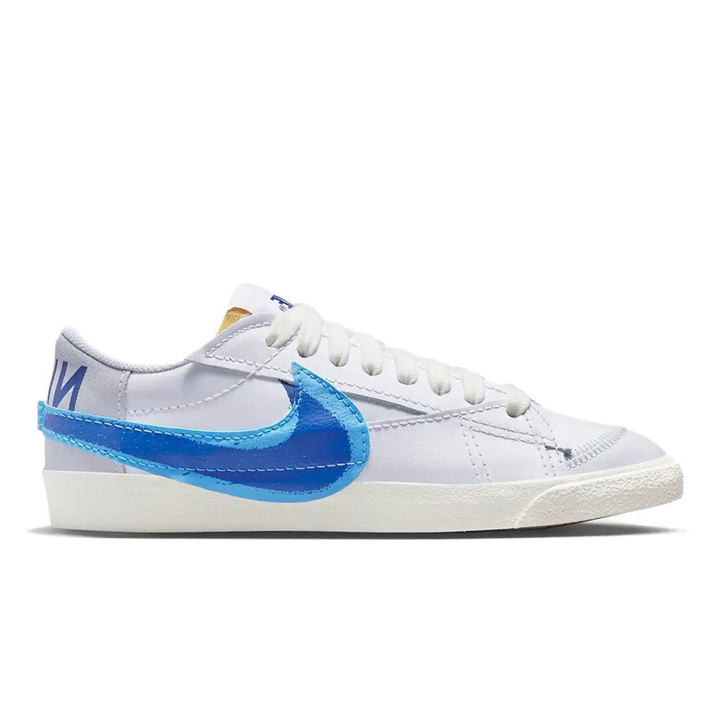 Nike Blazer Low '77 Jumbo-Doppio Swoosh Bianco Blu Università