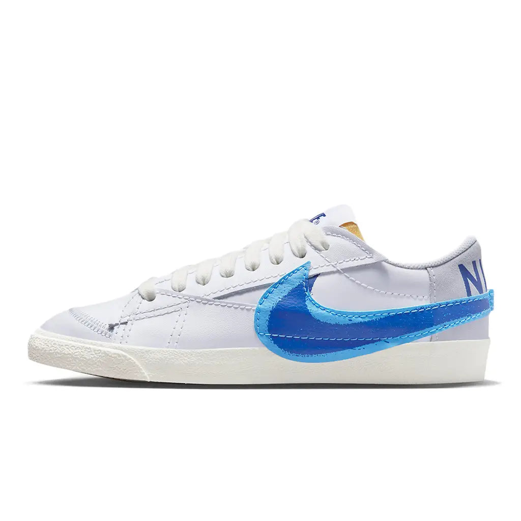 Nike Blazer Low '77 Jumbo-Doppio Swoosh Bianco Blu Università